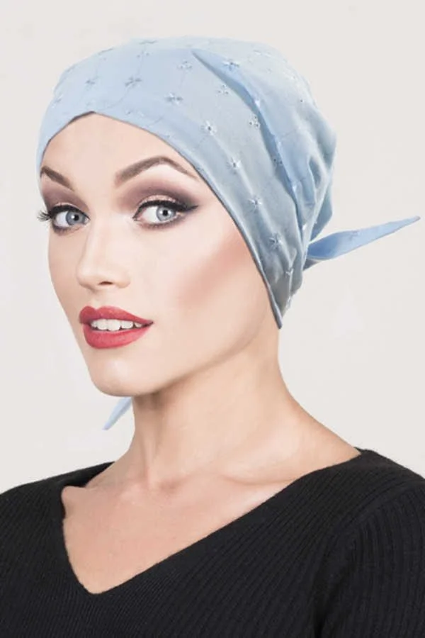 Eyelet Scarf Light Blue Eyelet Scarf Light Blue