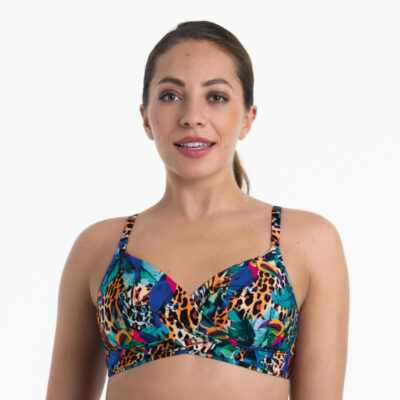DEEP JUNGLE POCKETED BIKINI TOP BY ANITA CARE SWIM